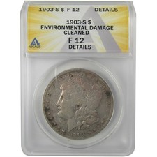 1903 S Morgan Dollar F 12 Details ANACS Silver $1 Coin SKU:I21700 picture