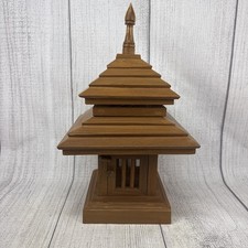 Vtg Japanese/Balinese Wooden Pagoda Style Lighted Temple Door Opens -1 of a kind picture