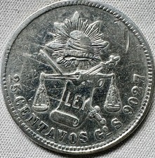 1872 Republic of Mexico 25 Centavos–GoS– Silver 0.9027 KM# 406.5 Guanajuato picture
