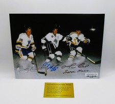 Wayne Gretzky, Mario Lemieux and Brett Hull Signed 8x10 Photo With COA (987293) picture
