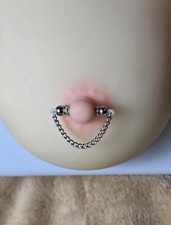 Pair of Fake Nipple Rings with Chains picture