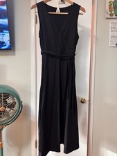 New PACT Organic Fit & Flare Easy V-Neck Dress - Black Size L picture