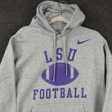 LSU Tigers Football Sweatshirt Mens Large Gray Nike Pullover Hoodie NCAA picture