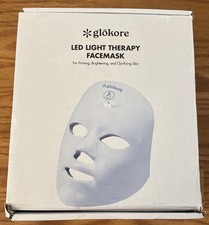 Glokore 7-in-1 LED Wireless Light Therapy Face Mask Device White Open Box New picture