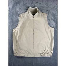 Vintage Eddie Bauer Golf Vest Womens XL Beige Full Zip Windbreaker 90s Y2K picture