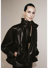 BNWT Zara ZW Collection 100% Leather Bomber Jacket 5479/063 Size M picture