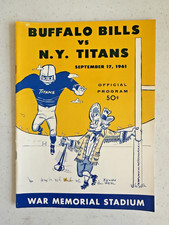 Vintage 1961 AFL Football Program Bills vs Titans Sept. 17 Buffalo vs New York picture