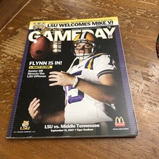 VTG 2007 LSU TIGERS MIDDLE TENNESSEE BLUE RAIDERS FOOTBALL PROGRAM MATT FLYNN picture