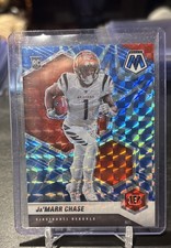 2021 Panini Mosaic Rookie Ja'Marr Chase #307 Reactive Blue Mosaic Prizm RC SP picture