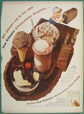 Print Ad All Aboard Ice Cream Chocolate Cruise Fun Food 1950s Vintage Advertisem picture