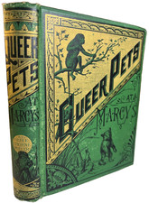 Antique Ornate Gilded Decorative Victorian Book 1880 QUEER PETS Marcy’s 1st Ed picture