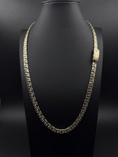 24in Chino Link Greek Style Box lock 7mm Real 14K Gold Engravable Men Chain picture