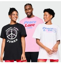 Zumba XO Love Unisex Tee - 1 Size Fits Most  Black, Pink or White New picture