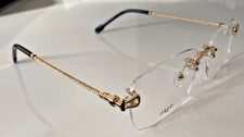 FRED Lunettes Force 10 50002U Gold Black Optical Rimless Rope Eyeglasses New 56 picture