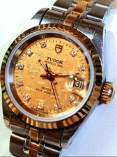 Tudor Princess Date 25mm – Two-Tone Gold Diamond Linen Dial (92413) picture