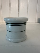 Vintage Jackson Vitrified China Green Stripe Holder. Made In PA. picture