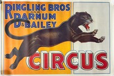 Ringling Bros Barnum & Bailey Circus PANTHER Poster (1960's) picture