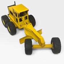 Vintage 70s Mighty TONKA Road Grader Pressed Steel MR-970 Yellow Construction VG picture