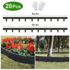 20-100PCS Plastic Cobbled Stone Effect w/ Gloves Border Edging Landscape Border picture