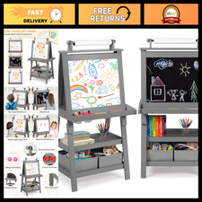 3-in-1 Wooden Art Easel for Kids - Adjustable Toddler Easel with Paper Roll picture