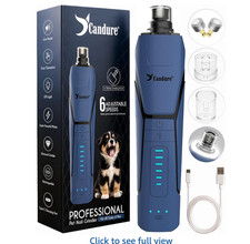Whisper Quiet Dog Nail Grinder with 360 Degree LED Light, 6-Speed Rechargeable picture