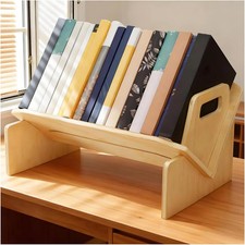 Wood Desktop Bookshelf with Handle, Slanted Design picture