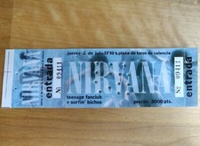 🤘 ORIGINAL NIRVANA Unused Concert Ticket NEVERMIND 1992 Spain MINT Kurt Cobain picture