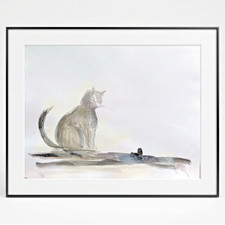 EMBRY Original Acrylic Cat Painting 