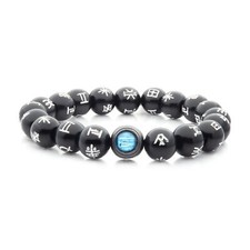 Marvel BLACK PANTHER WAKANDA FOREVER Kimoyo Blue 20 Beads w/Glass Dome BRACELET picture