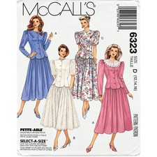 Vintage McCall’s 1990s Modest Lace Dress & Jacket Sizes 12-14-16 Uncut picture