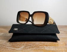 CHANEL CH5532 Urban Vintage Square Sunglasses 54mm Black/Brown Polarized Lens picture