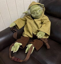 RARE Disney Parks Star Wars Yoda Backpack Buddies Plush 24” picture