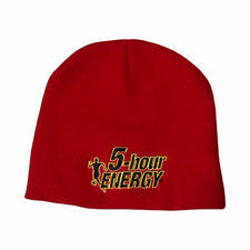 5-hour ENERGY Red Solid Knit Beanie Hat One Size Men w/ Logo picture