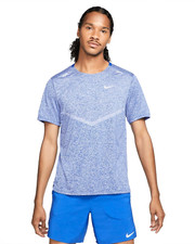 Nike Mens Dri-Fit Rise 365 Running Top in Blue/Silver, Size: LG & XL, CZ9184-482 picture