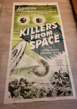 Killers From Space 1953-54 Original Three Sheet Movie Poster Huge Rare 41x81 picture