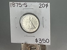 1875 S US 20-cent Twenty Cent Seated Liberty 90% Silver Coin San Franciso picture