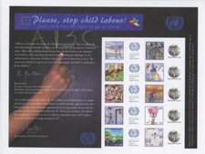 UN 2010 PERSONALIZED CHILD LABOR SHEET GENEVA SCOTT 528 (S-39) picture