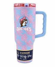 2026 NEW Buc-ee's Pink Blue Palm Tree Tumbler 40oz With Handle picture