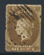 Ceylon 1861-4 6d olive-sepia SG31b used Cat £120 picture