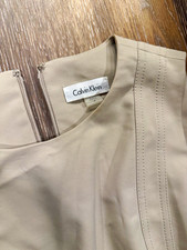 Calvin Klein Women’s Beige Solid Sheath Knee-Length Sleeveless Dress Size 8 picture