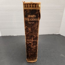 1915 2nd edition Jesus the Christ.  3/4 leather by James E Talmage acceptable  picture