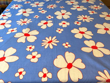 Vintage Flower Power Wamsutta Dogwood FULL Flat Sheet Mod MCM picture