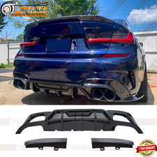 For 2019-2022 BMW 3 Series 330i M340i G20 M Sport Rear Diffuser Gloss Black picture