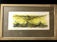 Tadashi Nakayama woodblock print 15 x 7inches  signed in pencil 30/30 1957 picture