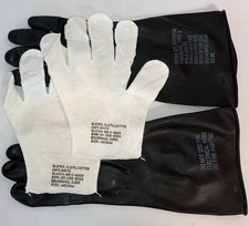 Pair of Brunswick Butyl Chemical Resistant Protection Gloves + Liners   picture