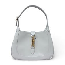 Pre-Owne Gucci Jackie 1961 Small White Smooth Leather Shoulder Bag Gold Hardware picture