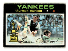Thurman Munson 1971 Topps #5 2nd Year All-Star Rookie Gold Cup Trophy Low Grade picture
