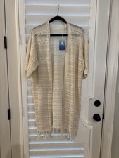 NWT, Cupshe, Tan, Open Front Crochet Cardigan, One size picture