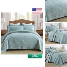 MarCielo 3-Piece 100% Cotton Oversized Queen Bedspread Quilt Coverlet Aruba picture