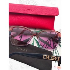 New Guess GU7912 Pink Navy Blue Gold Logo Sunglasses 55mm picture